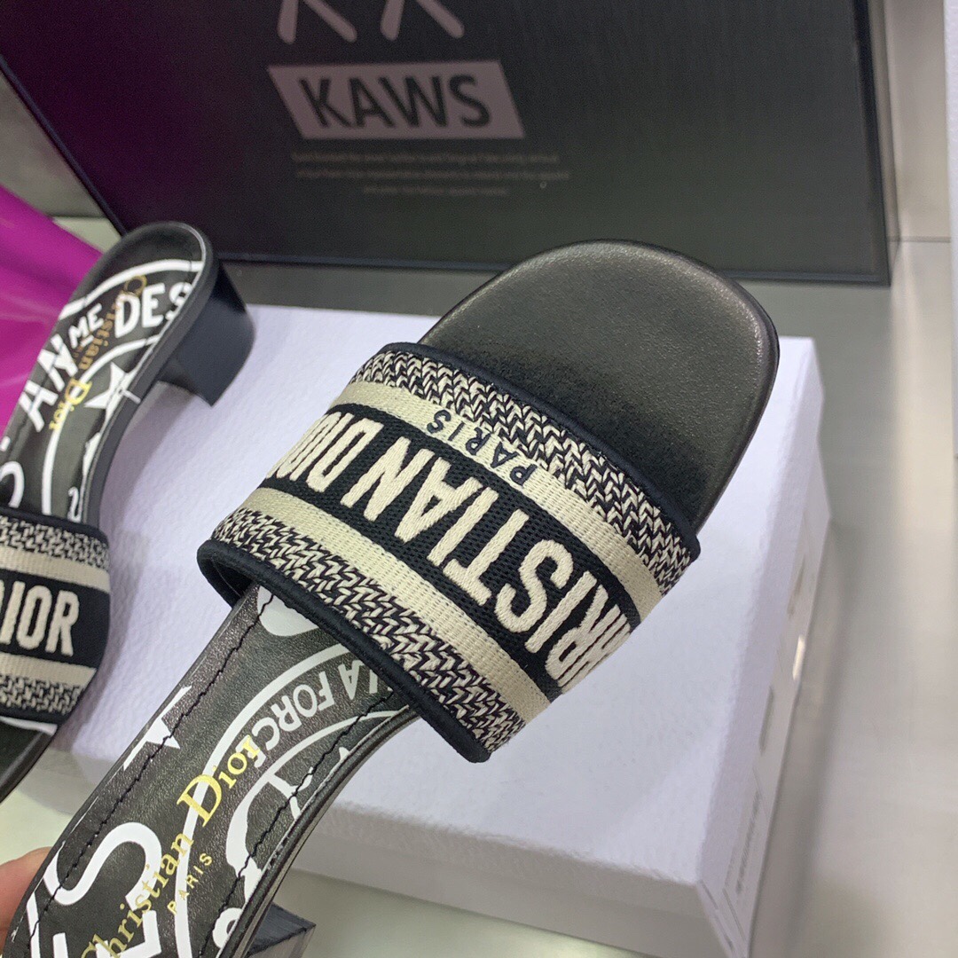 Christian Dior Women's Dway Heeled Slide Black For Women CD - Soul Replicas