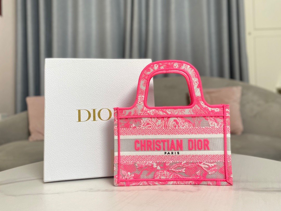 Christian Dior Mini Dior Book Tote Pink. For Women. Women's Handbags 22.5cm/9in CD S5475ZRVJ_M956 - Soul Replicas