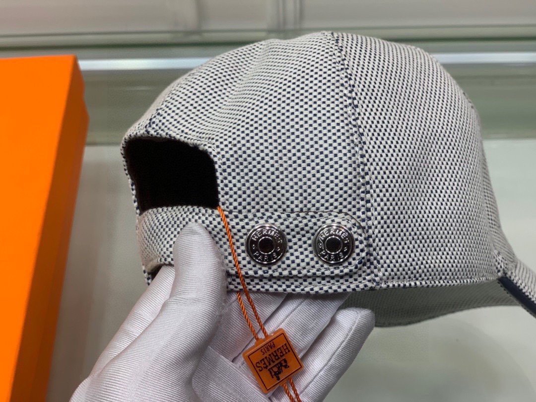 Hermes Davis H Primavera Grey Beige Hermes Cap - Soul Replicas