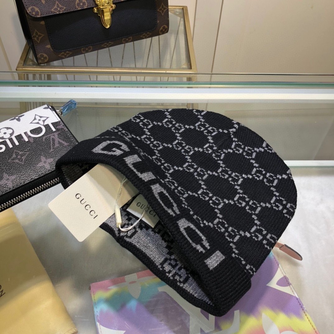 Gucci Beanie Cashmere In Black - Soul Replicas