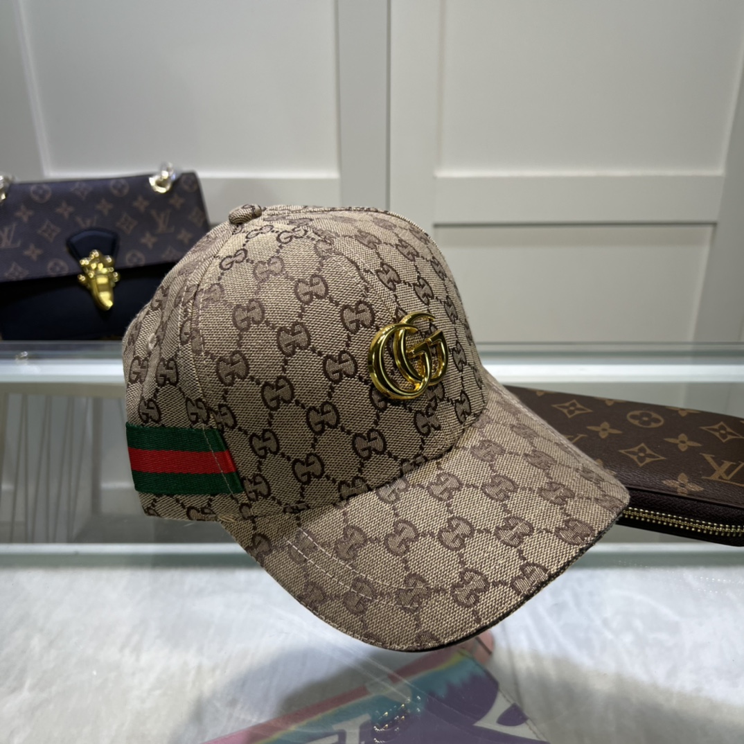 Original Gucci Canvas Baseball Hat With Web Beige Gucci Hat - Soul Replicas