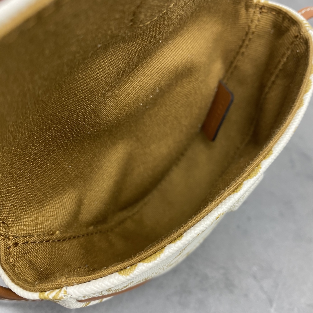 Celine Mini Triangle In Triomphe Canvas With Celine Print White For Women 8in/21cm  - Soul Replicas