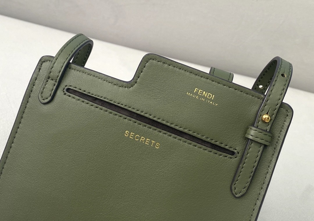 Fendi Bustine 2 Pockets Mini Olive Bag For Woman 16cm/6in - Soul Replicas
