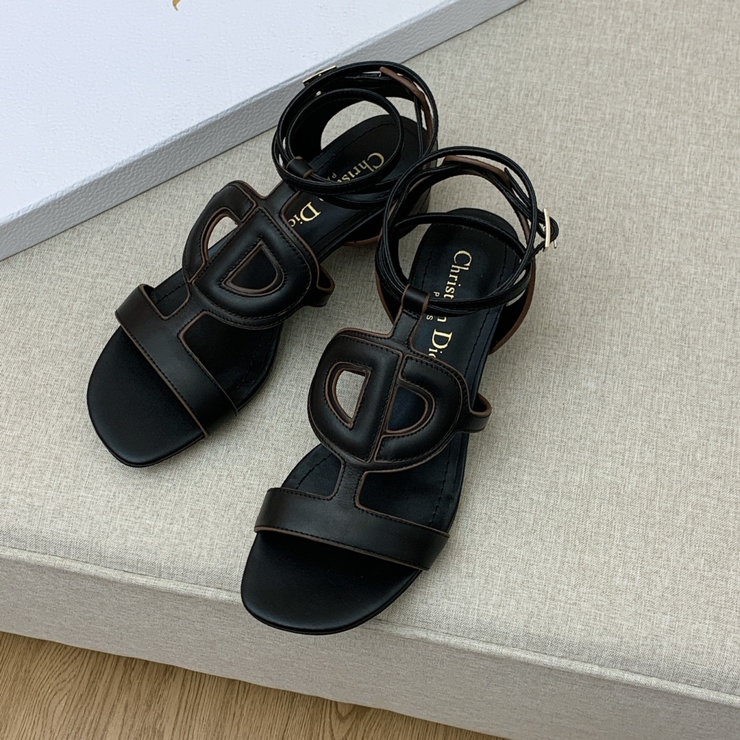 Christian Dior D Club Sandal 1.7 Inches Black For Women CD - Soul Replicas