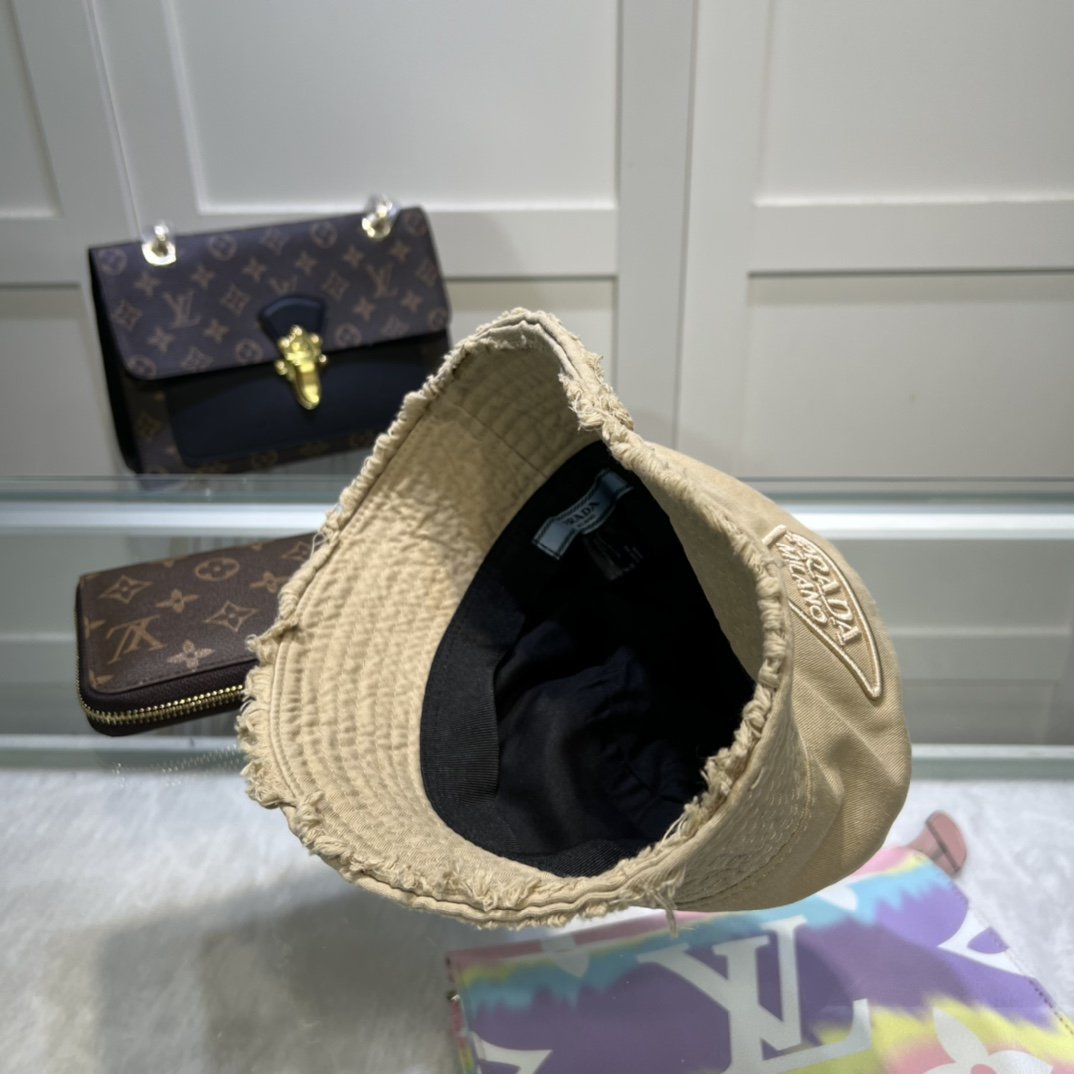 Prada Drill Bucket Hat Khaki Prada Hat Prada 1HC137_2FMB_F0241 - Soul Replicas
