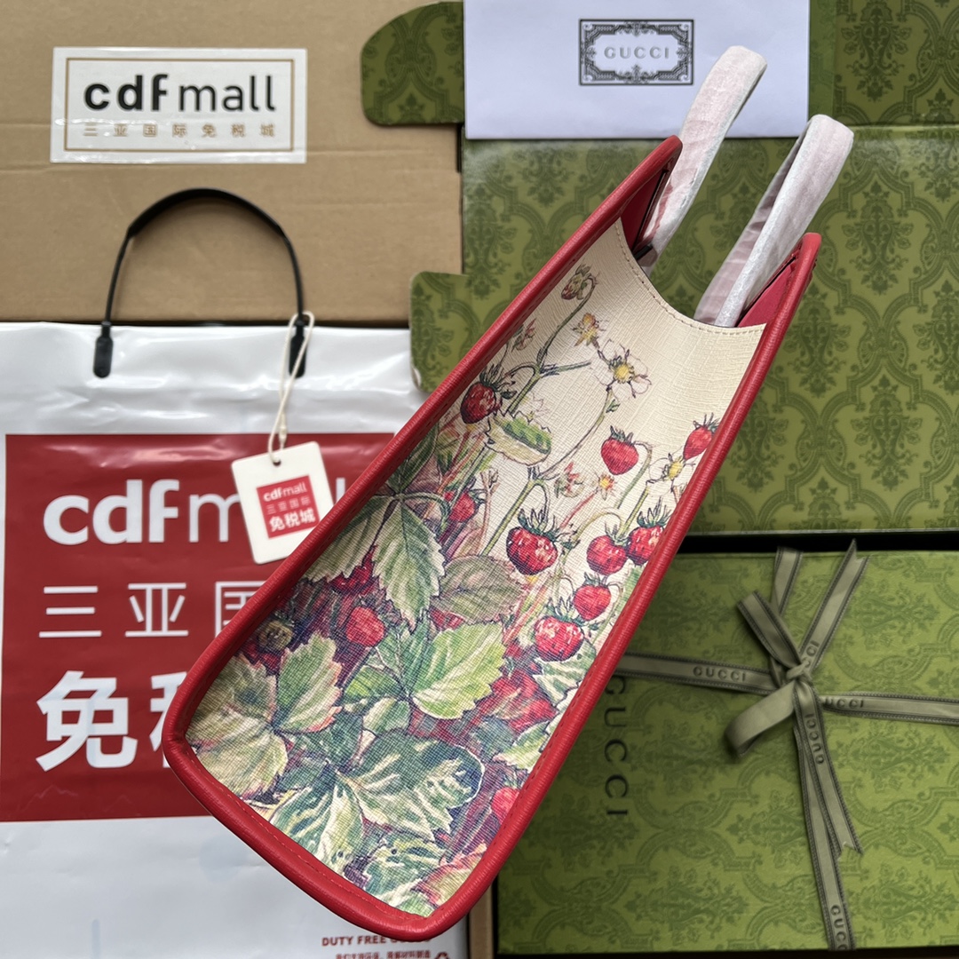 Gucci Children-s Tote Bag With Strawberry Fairy Print Red For Women. Women-s Bags 11in/28cm Gucci‎ ‎630542 U6IAN 8257 - Soul Replicas