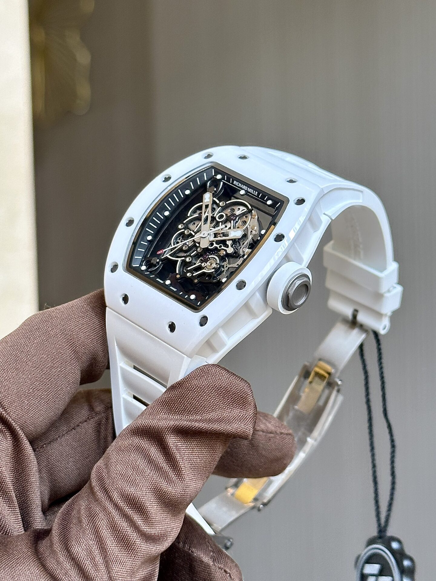 Richard Mille RM055 Bubba Watson Replica Watch Ceramic White Black Dial BBR Factory 45mm - Soul Replicas