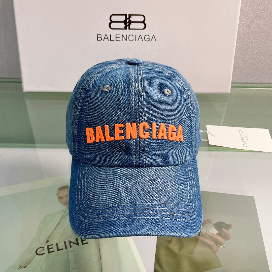 Balenciaga Logo Front Cap In Blue - Soul Replicas