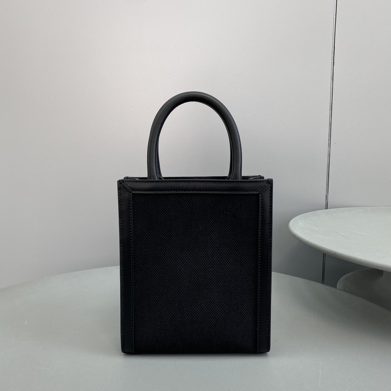 Celine Mini Vertical Cabas Celine In Textile With Celine Print Black For Women 8in/20cm  - Soul Replicas