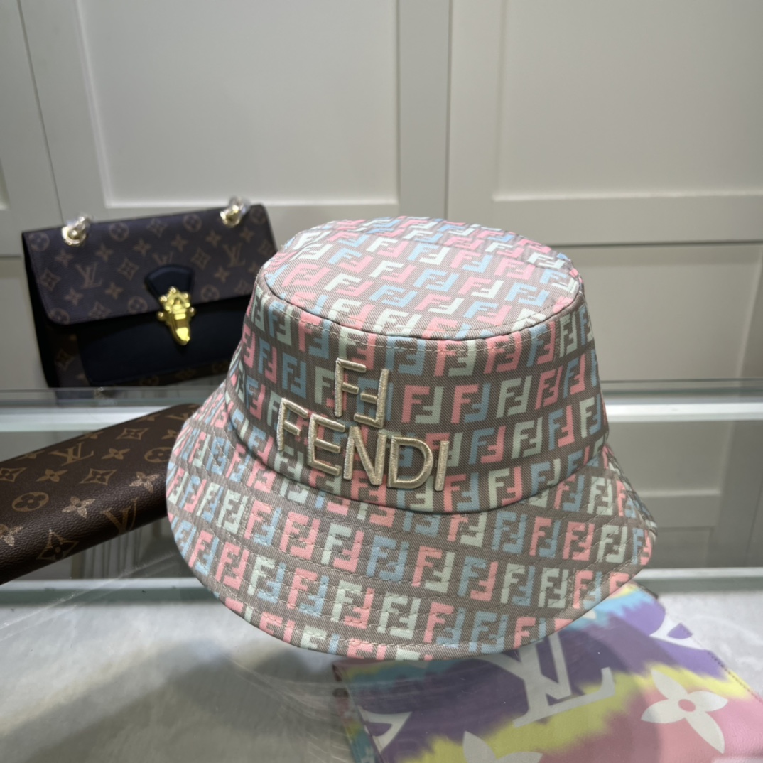 Fendi Denim Bucket Hat Multicolor Fendi Hat - Soul Replicas