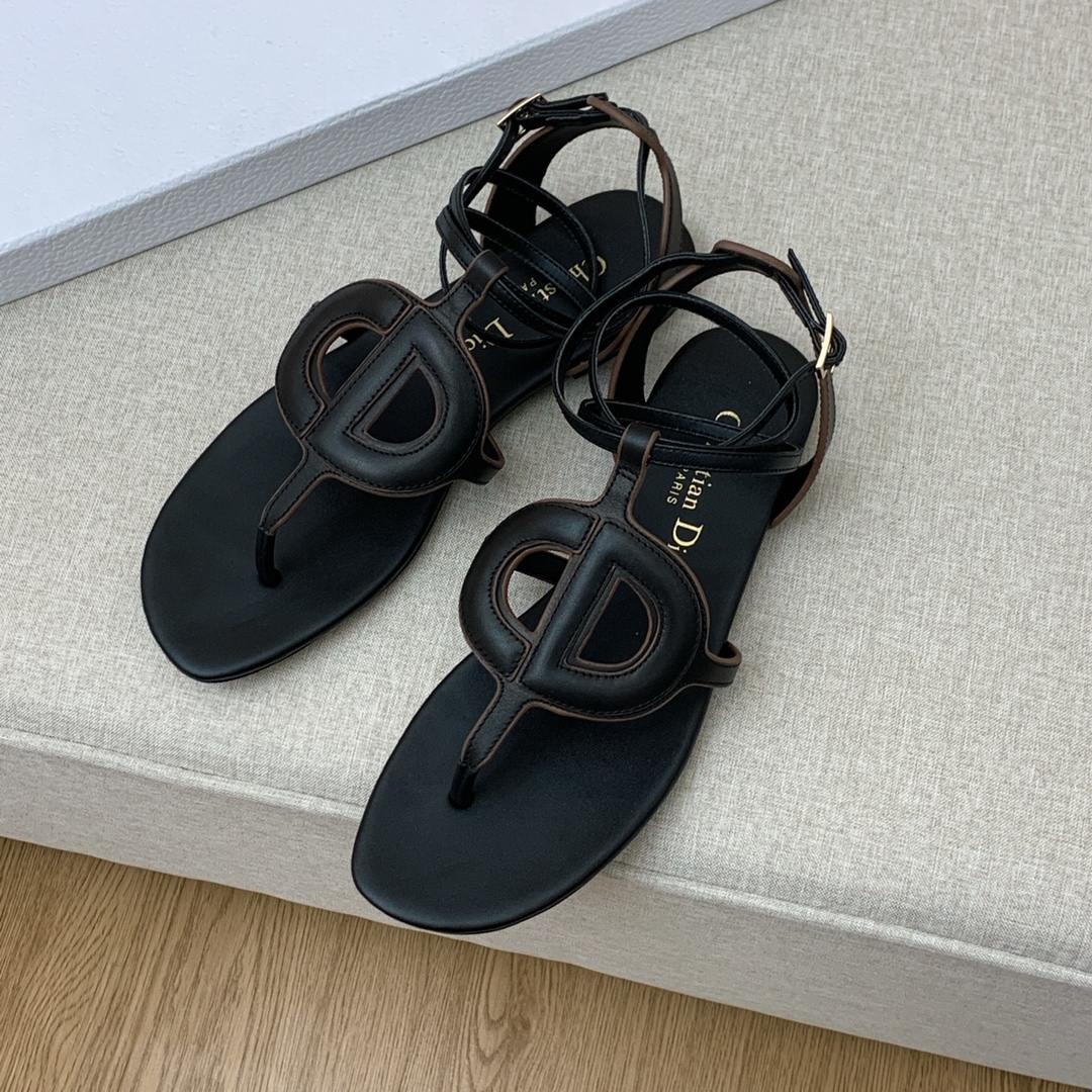 Christian Dior D Club Sandal Black For Women CD - Soul Replicas