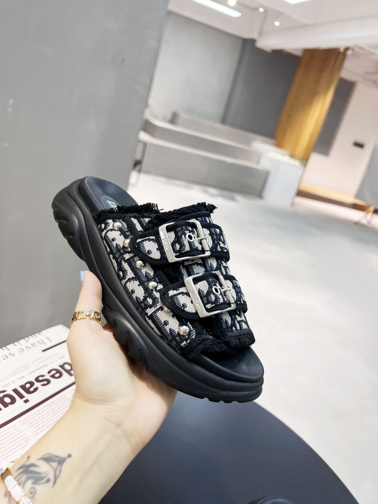 Christian Dior Women's D-Wander Slide Black For Women CD - Soul Replicas