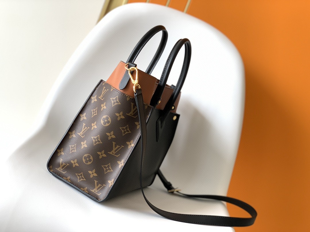 Louis Vuitton On My Side MM Tote Bag Monogram Canvas Black For Women. Women-s Handbags. Shoulder Bags 12in/31cm LV M53823 - Soul Replicas