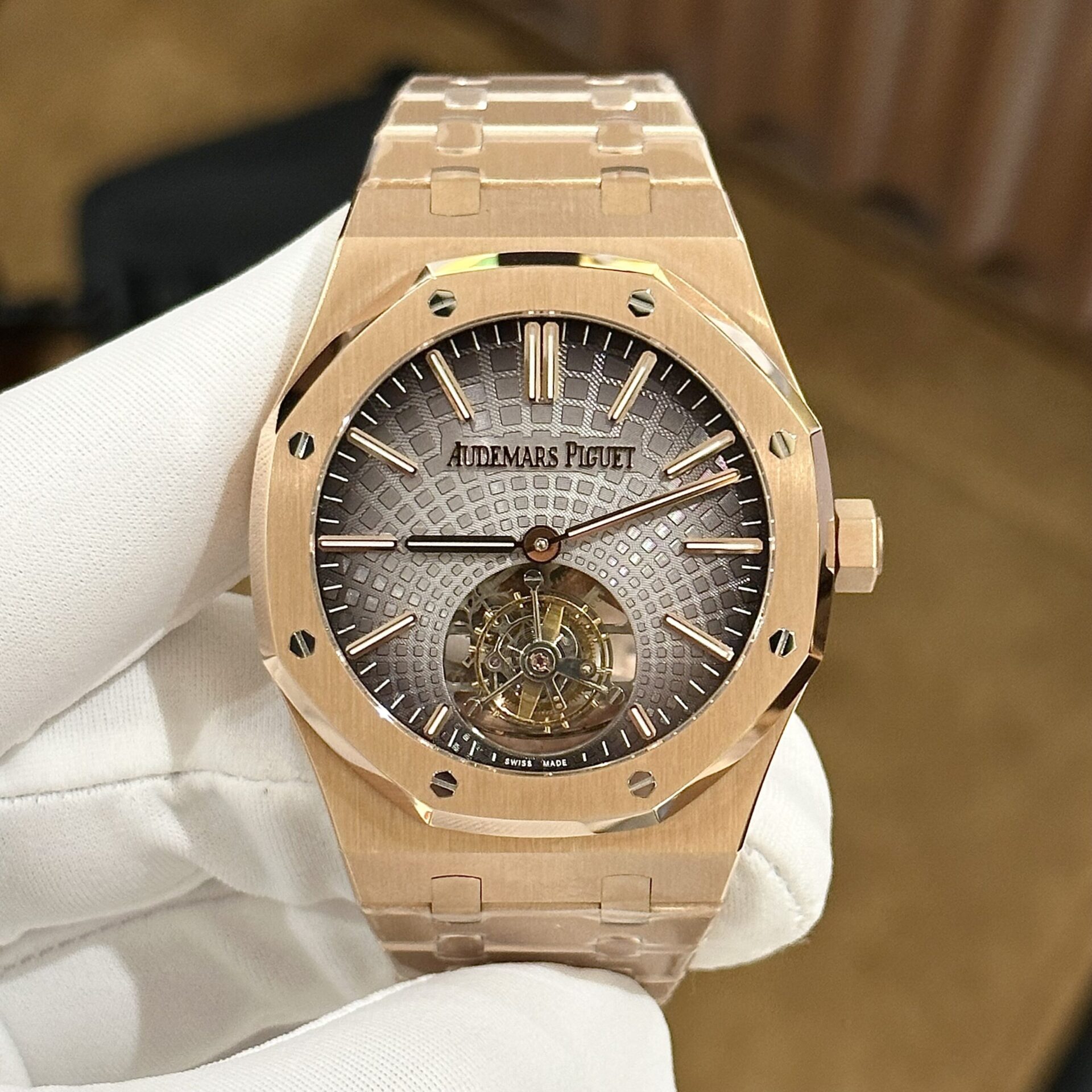 Audemars Piguet Best Replica Watch Royal Oak Tourbillon Rose Gold 41mm - Soul Replicas
