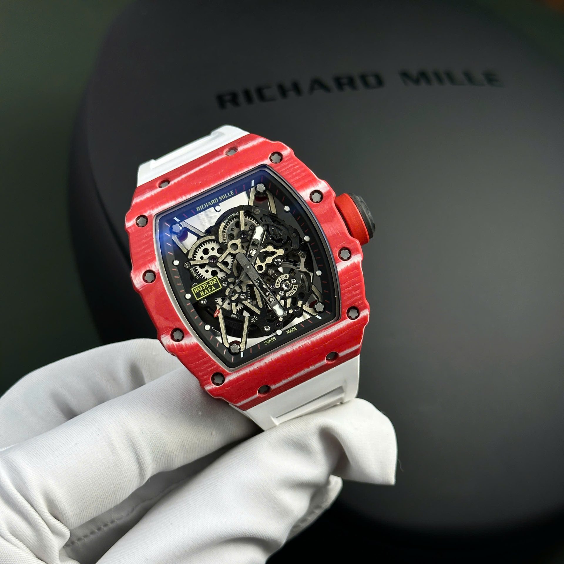 Richard Mille Replica Watch RM35-02 Rafael Nadal Red Quartz TPT 44mm - Soul Replicas