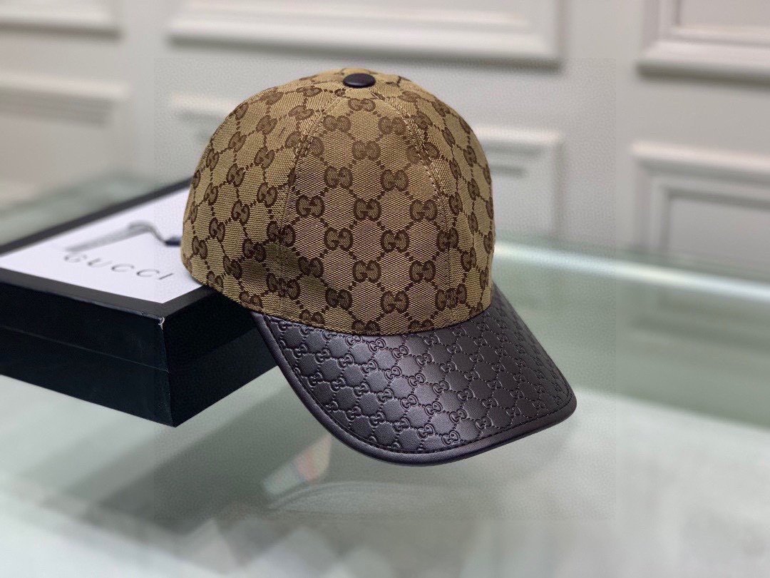 Gucci Canvas Baseball Hat Brown Gucci Hat - Soul Replicas