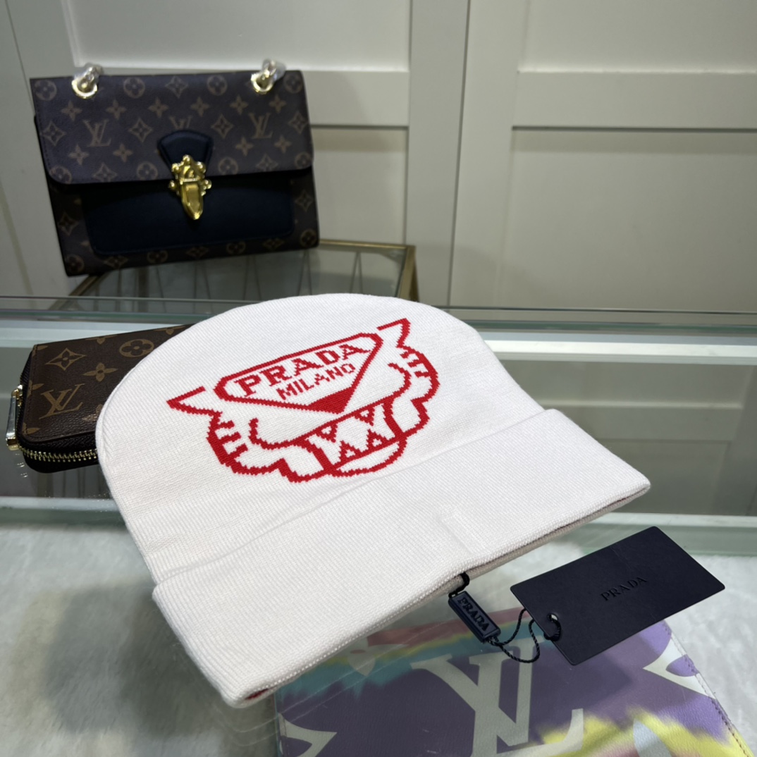 Prada Beanie In White - Soul Replicas