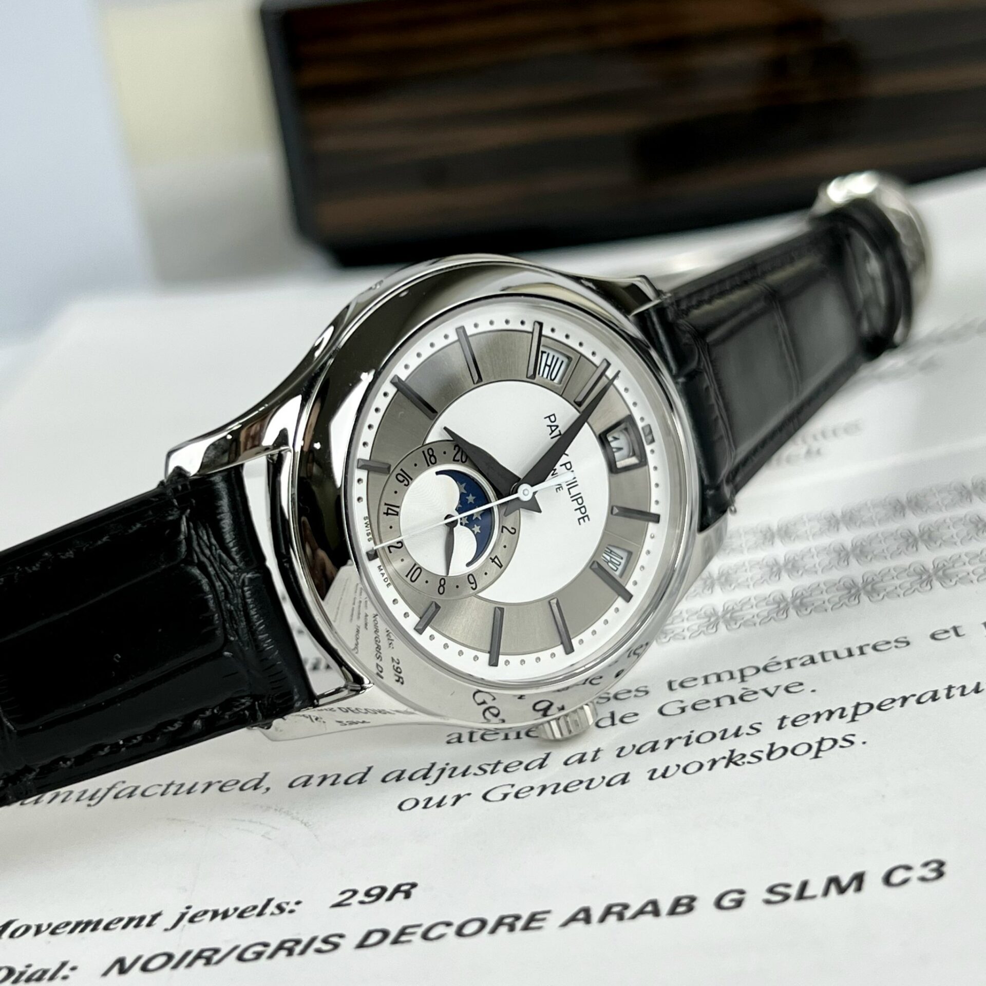 Patek Philippe Complications 5205G Replica Watch Leather Strap 40mm - Soul Replicas