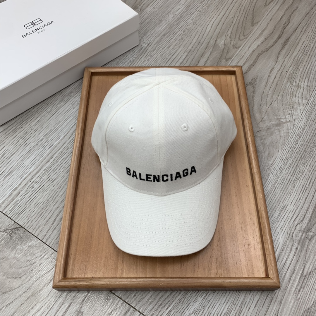 Balenciaga Logo Front Cap In White - Soul Replicas
