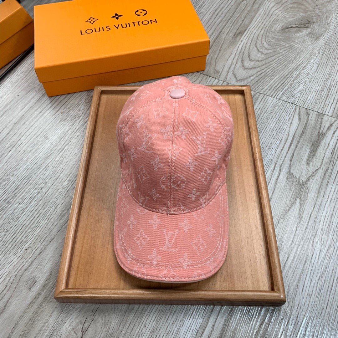 Louis Vuitton Monogram Jacquard Denim Cap Pink LV Cap - Soul Replicas