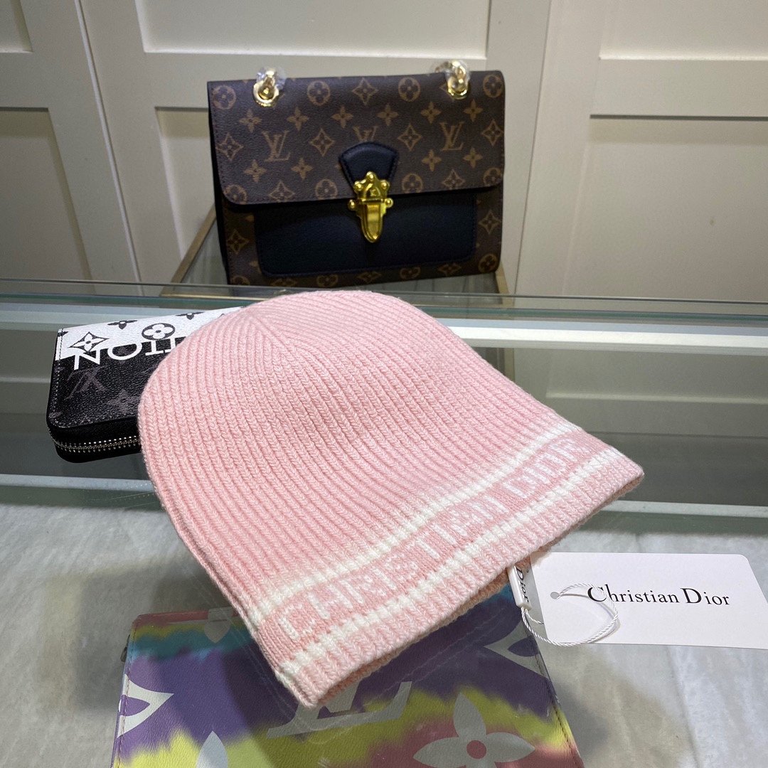 Dior Pompom Beanie In Pink - Soul Replicas