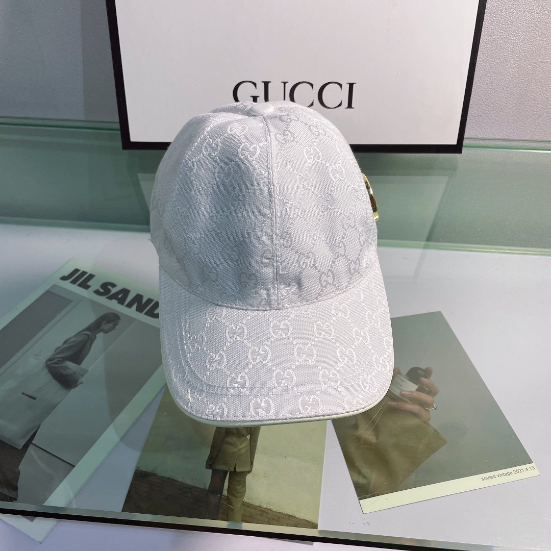 Gucci Canvas Baseball Cap White - Soul Replicas
