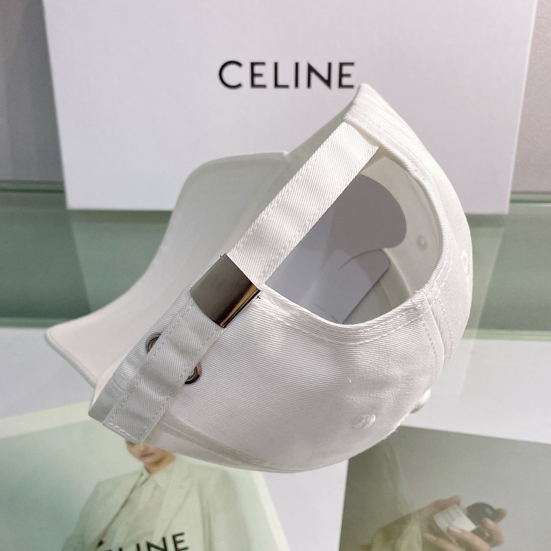 Celine Baseball Cap In Cotton White - Soul Replicas