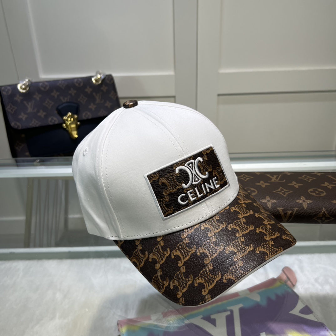 Celine Triomphe Baseball Cap White Celine Cap - Soul Replicas