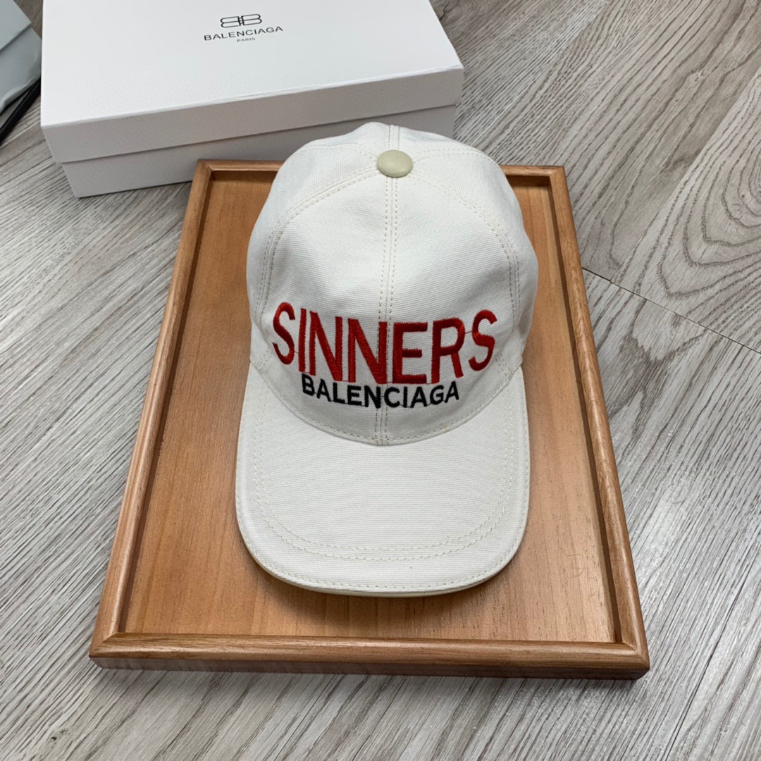 Balenciaga Logo Cap In White - Soul Replicas