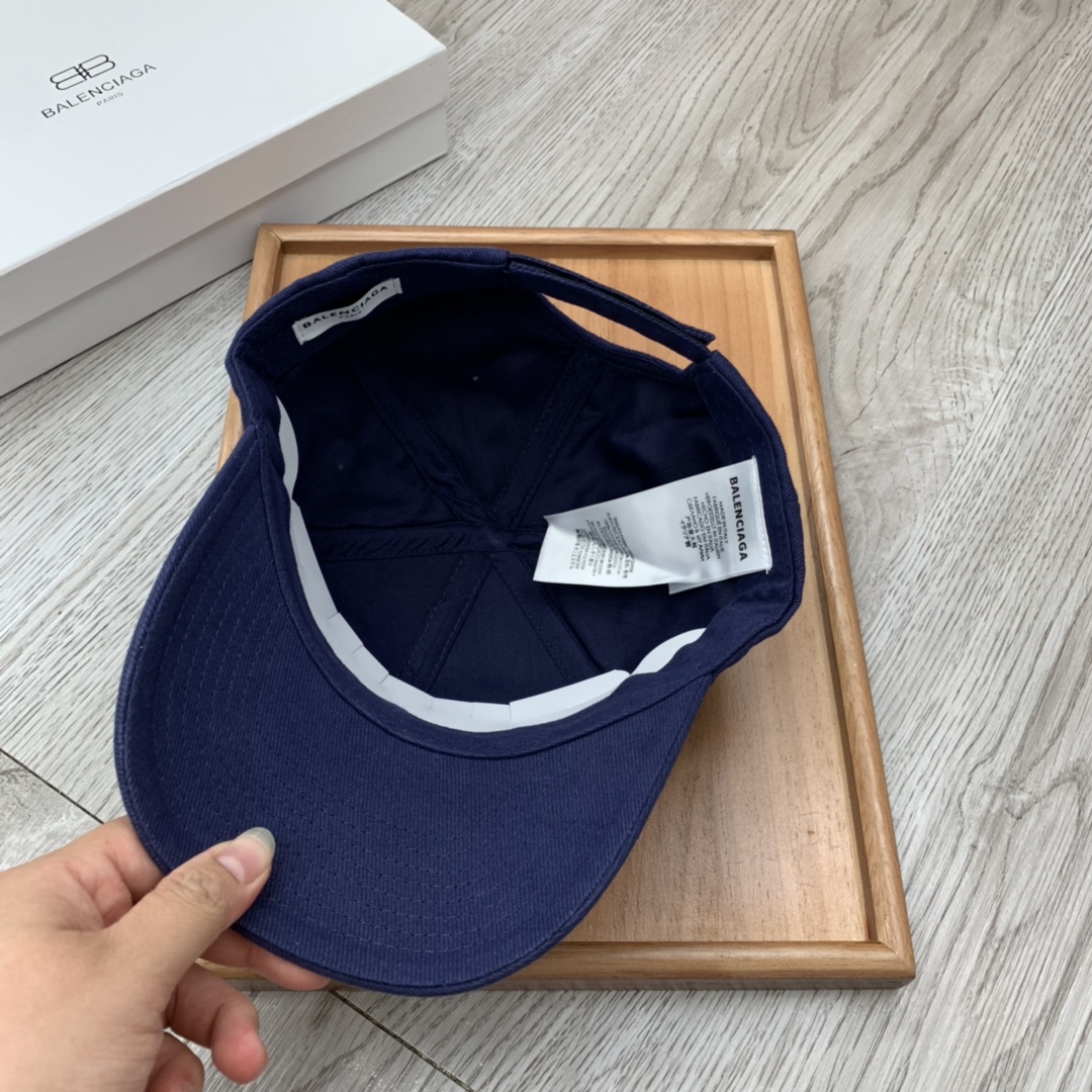 Balenciaga Logo Front Cap In Blue - Soul Replicas