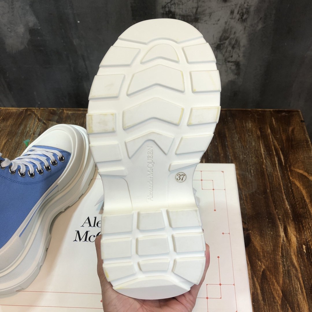 Alexander McQueen Tread Slick Boot Cotton Blue For Women - Soul Replicas