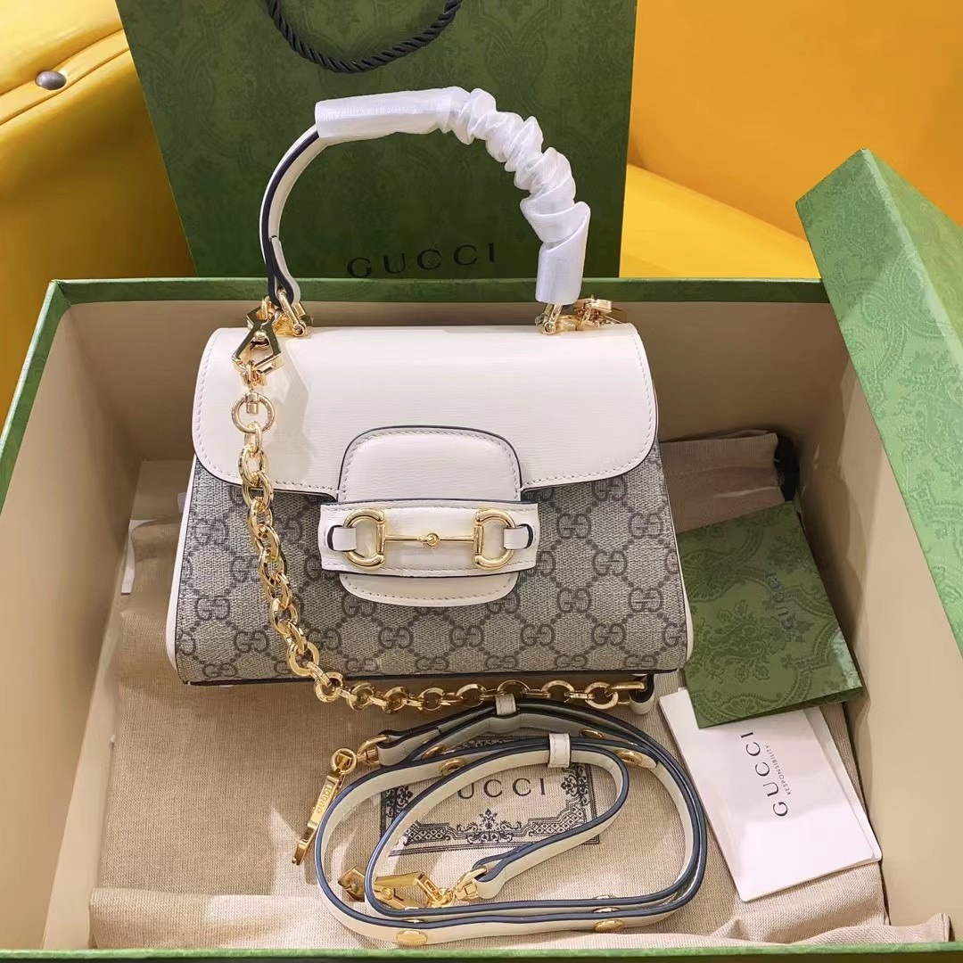 Gucci Horsebit 1955 Mini Bag White For Women. Women-s Bags 8.7in/22cm Gucci ‎703848 92TCK 9761 - Soul Replicas