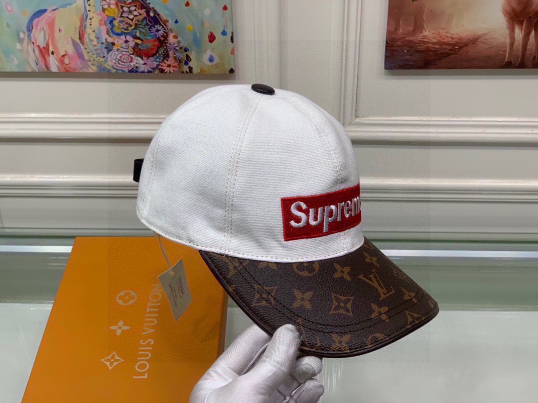 Louis Vuitton Supreme Cap White LV Cap - Soul Replicas