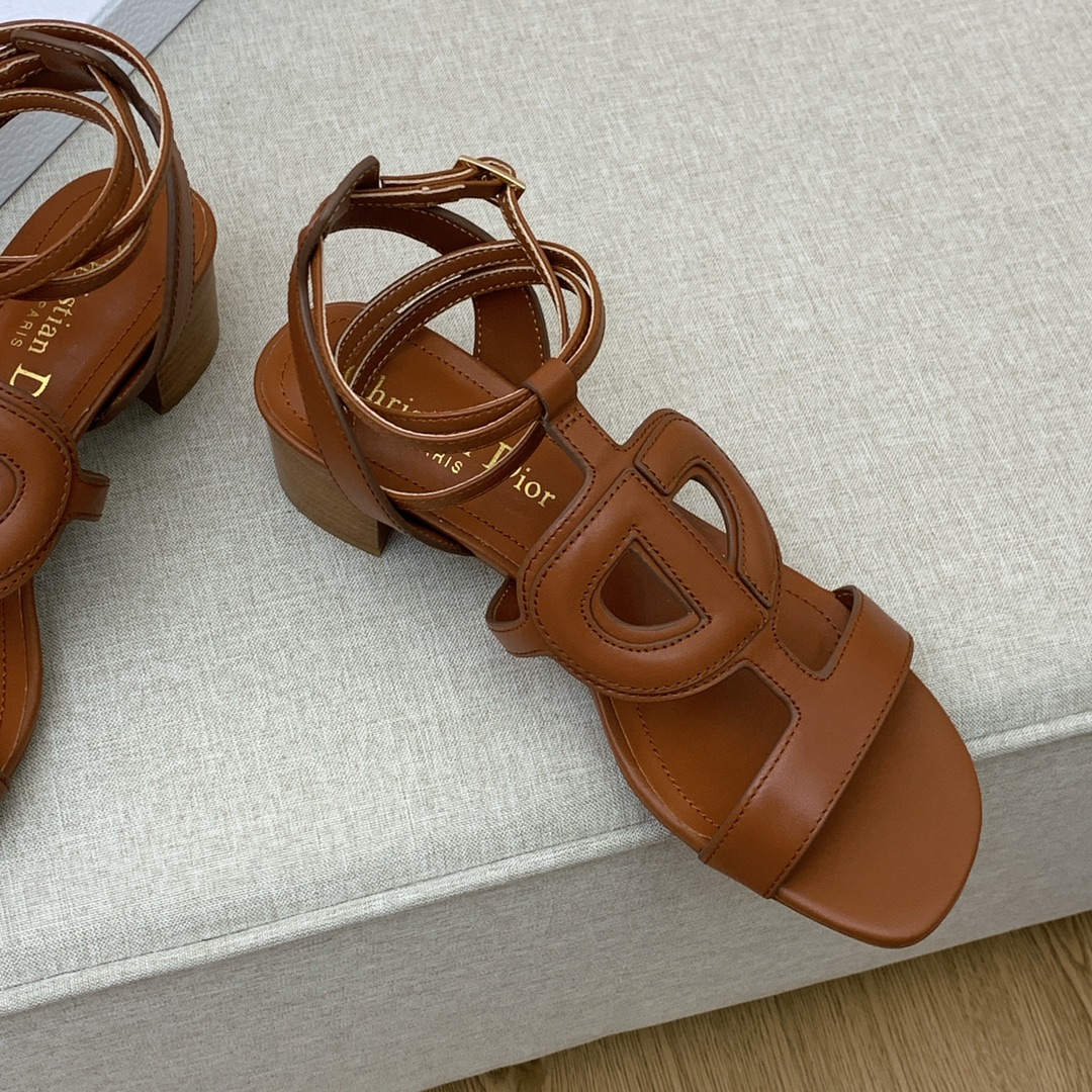 Christian Dior D Club Sandal 1.7 Inches Brown For Women CD - Soul Replicas