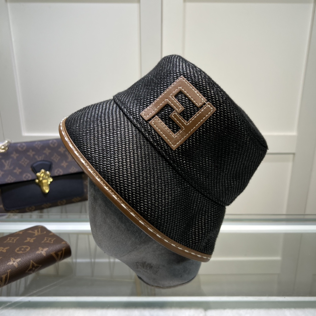 Fendi Denim Bucket Hat Black Fendi Hat - Soul Replicas