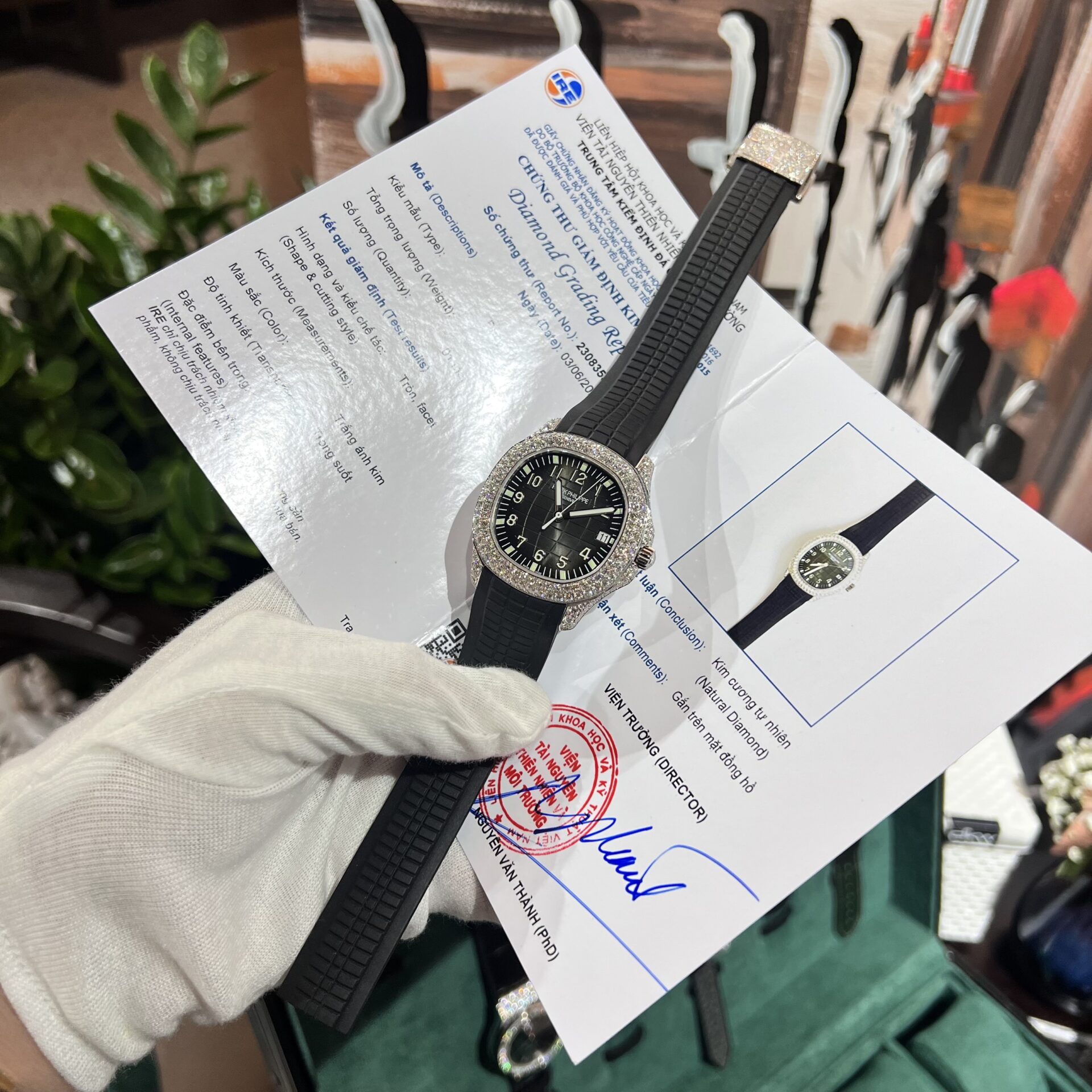 Patek Philippe Aquanaut 5167 With Diamond Natural Rubber Strap 40mm - Soul Replicas