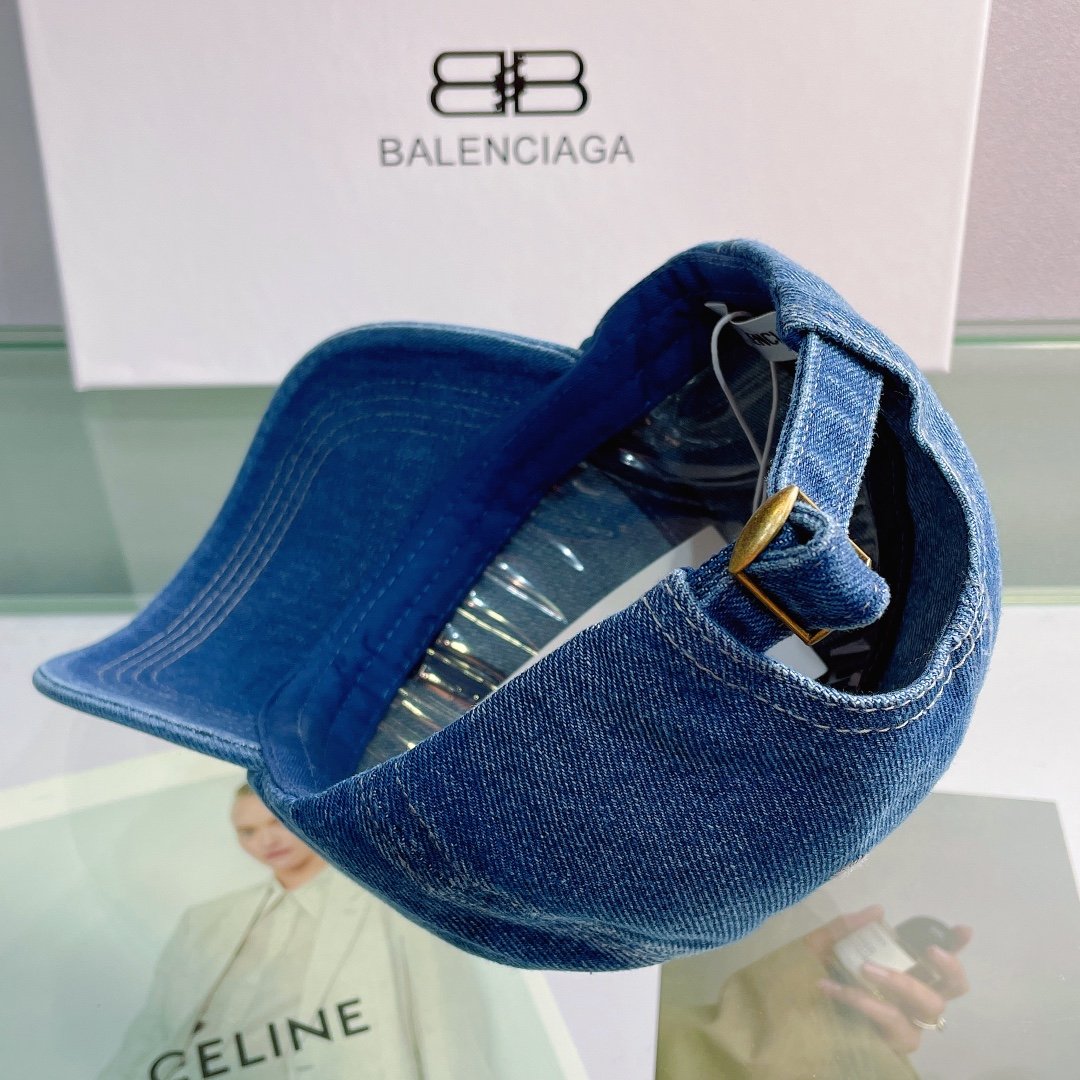 Balenciaga Logo Front Cap In Blue - Soul Replicas