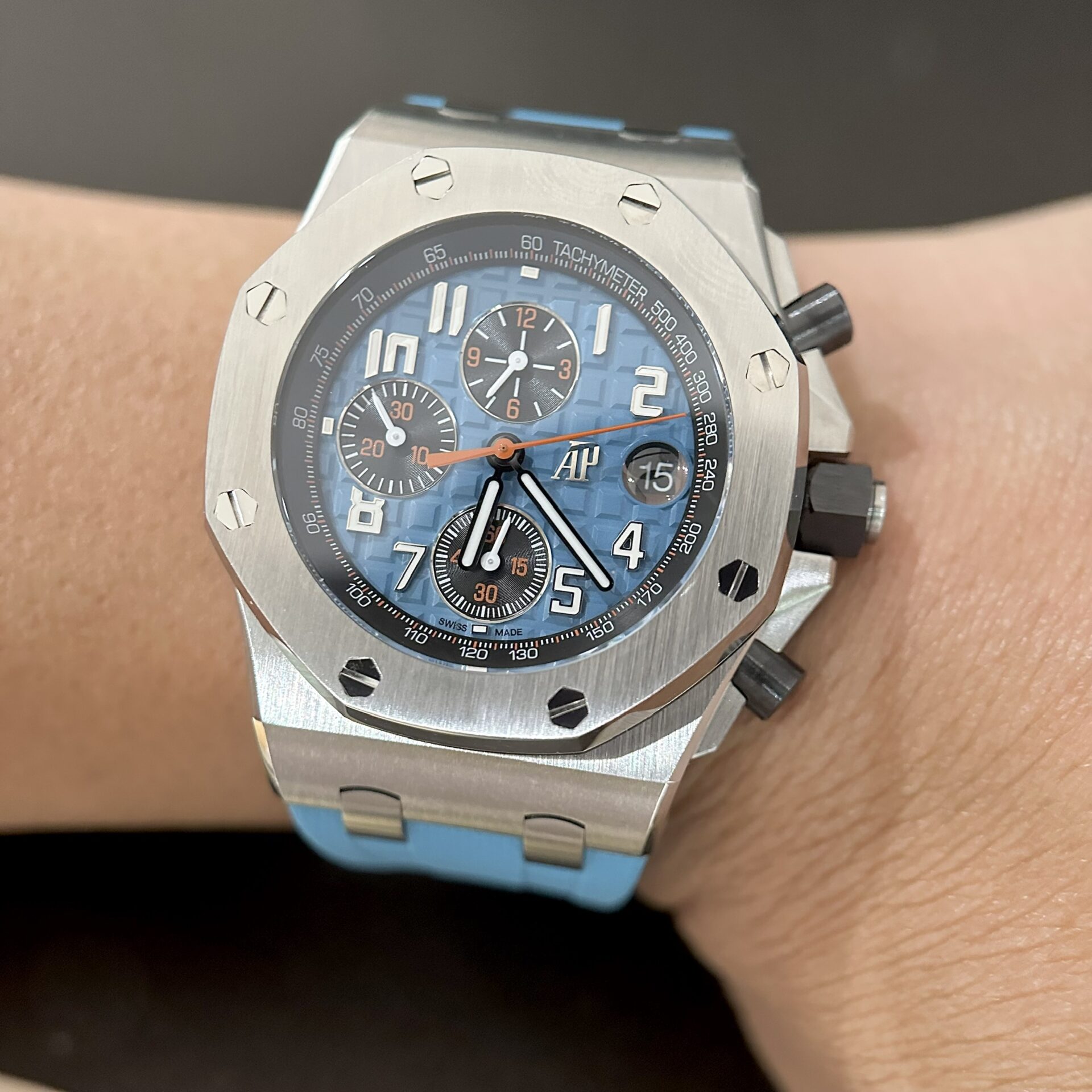 Audemars Piguet Best Replica Watch Royal Oak Offshore 26238ST Blue Rubber Strap 42mm - Soul Replicas