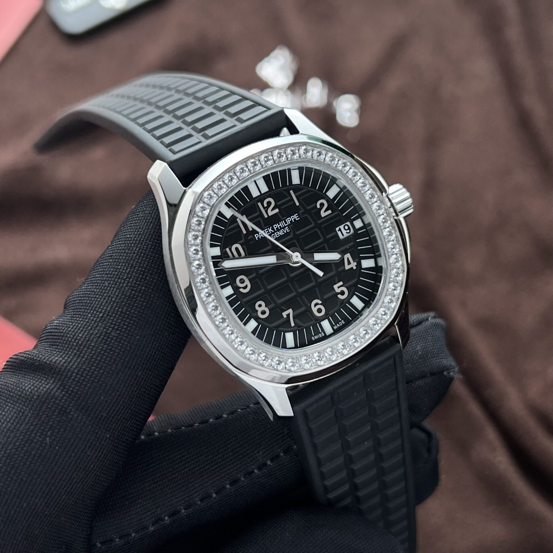 Patek Philippe Clone Watch Aquanaut 5067 Black Dial Rubber Strap PPF Factory 35.6mm - Soul Replicas