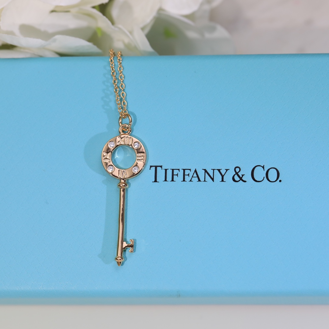 Tiffany & Co Modern Keys Open Round Key Pendant Necklace - Soul Replicas