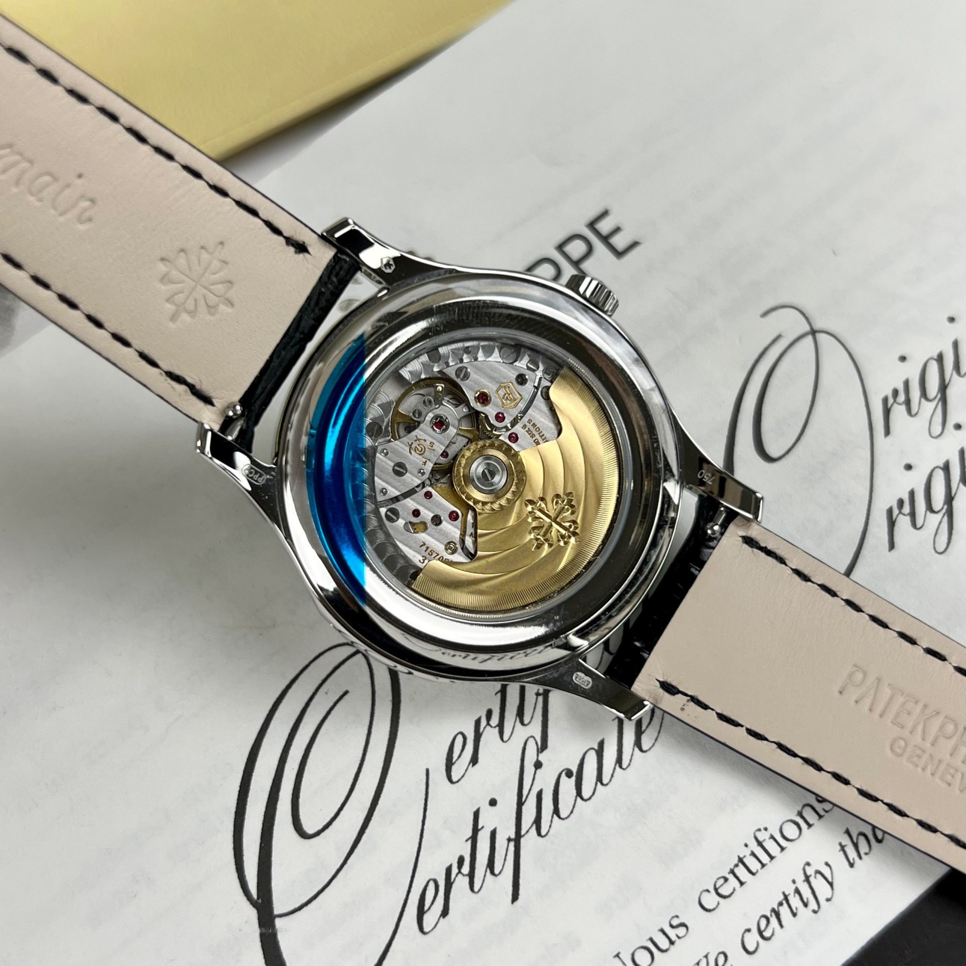 Patek Philippe Replica Watch Complications 5205G Gray Dial Leather Strap 40mm - Soul Replicas