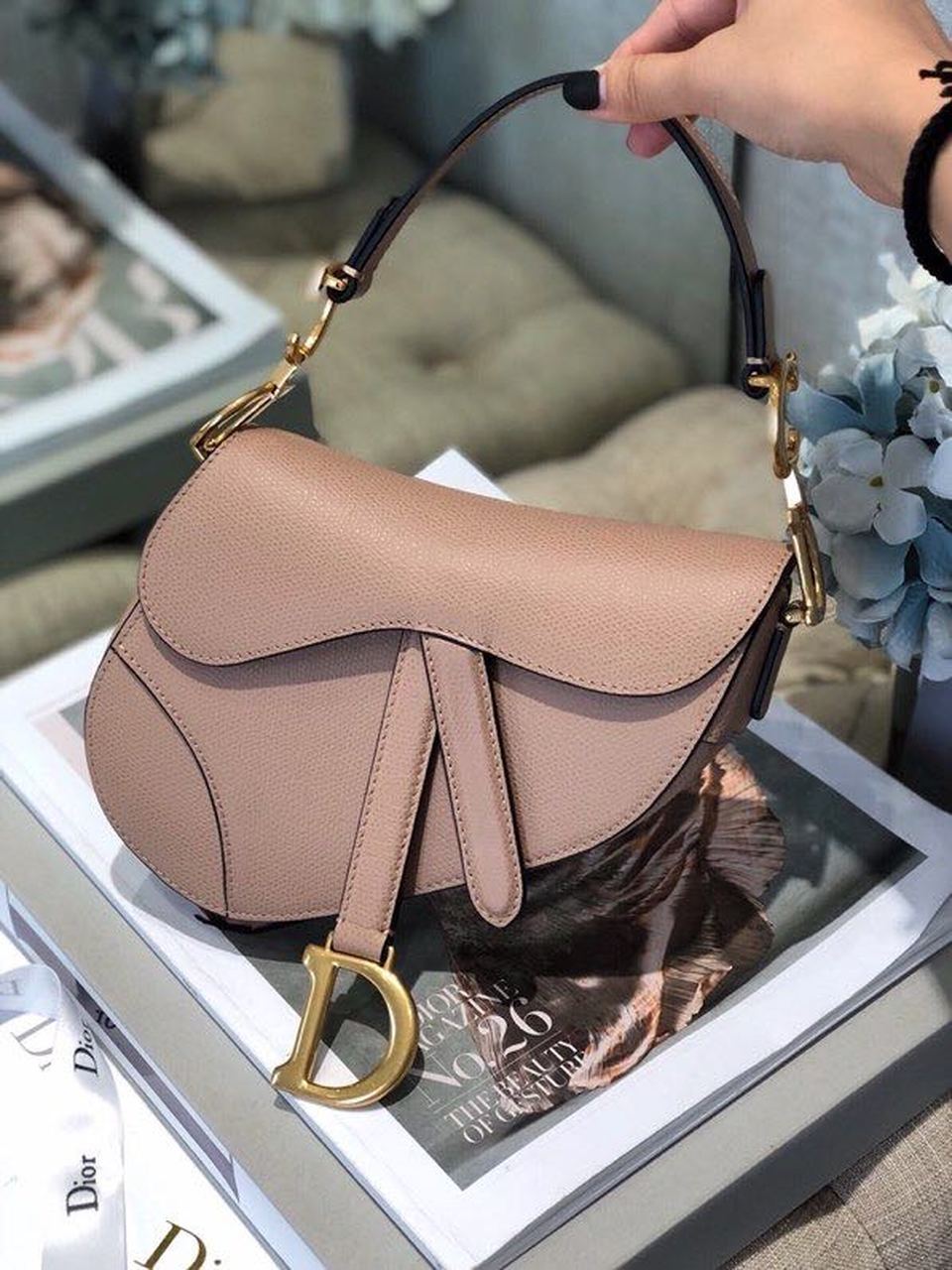 Christian Dior Saddle Bag Blush Grained For Women. Women-s Bags 19.5cm/7.6in CD - Soul Replicas