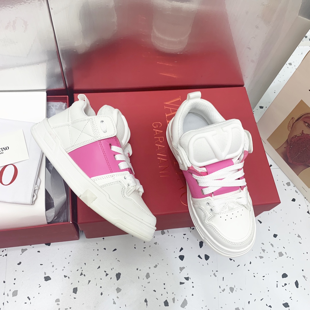 Valentino Garavani Open Skate Sneakers With Patent Band Pink For Women WS0FB1DXI - Soul Replicas