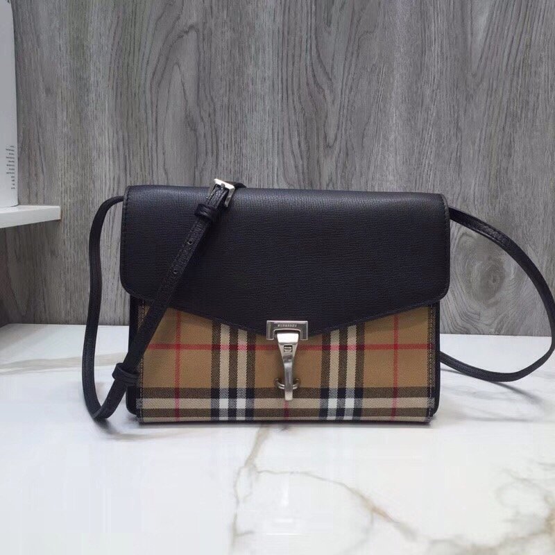 Burberry Small Vintage Check And Crossbody Bag Black For Women. Women-s Bags 9in/24cm - Soul Replicas