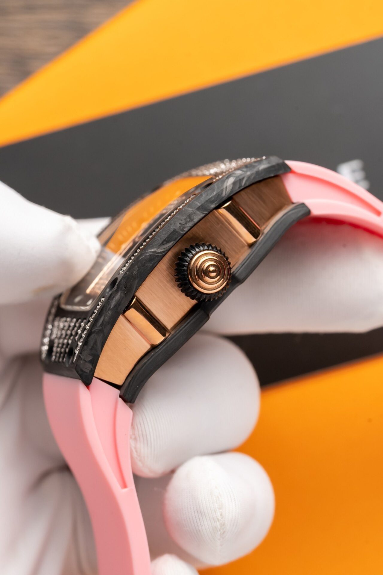 Richard Mille RM07-01 Replica Watch Carbon With Stone 36mm - Soul Replicas