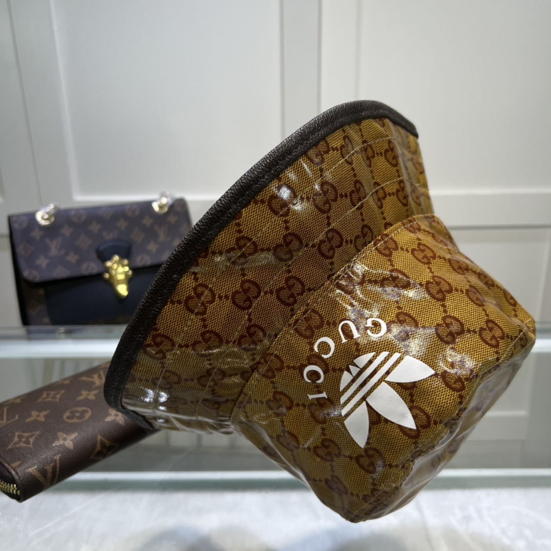 Gucci x Adidas Bucket Hat Brown Gucci Hat ‎696484 4HAP2 7164 - Soul Replicas