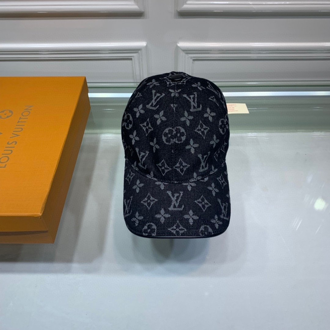 Louis Vuitton Monogram Jacquard Denim Cap Black LV Cap - Soul Replicas