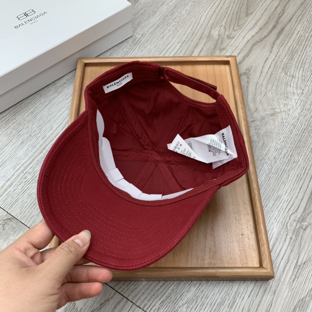 Balenciaga Logo Front Cap In Red - Soul Replicas