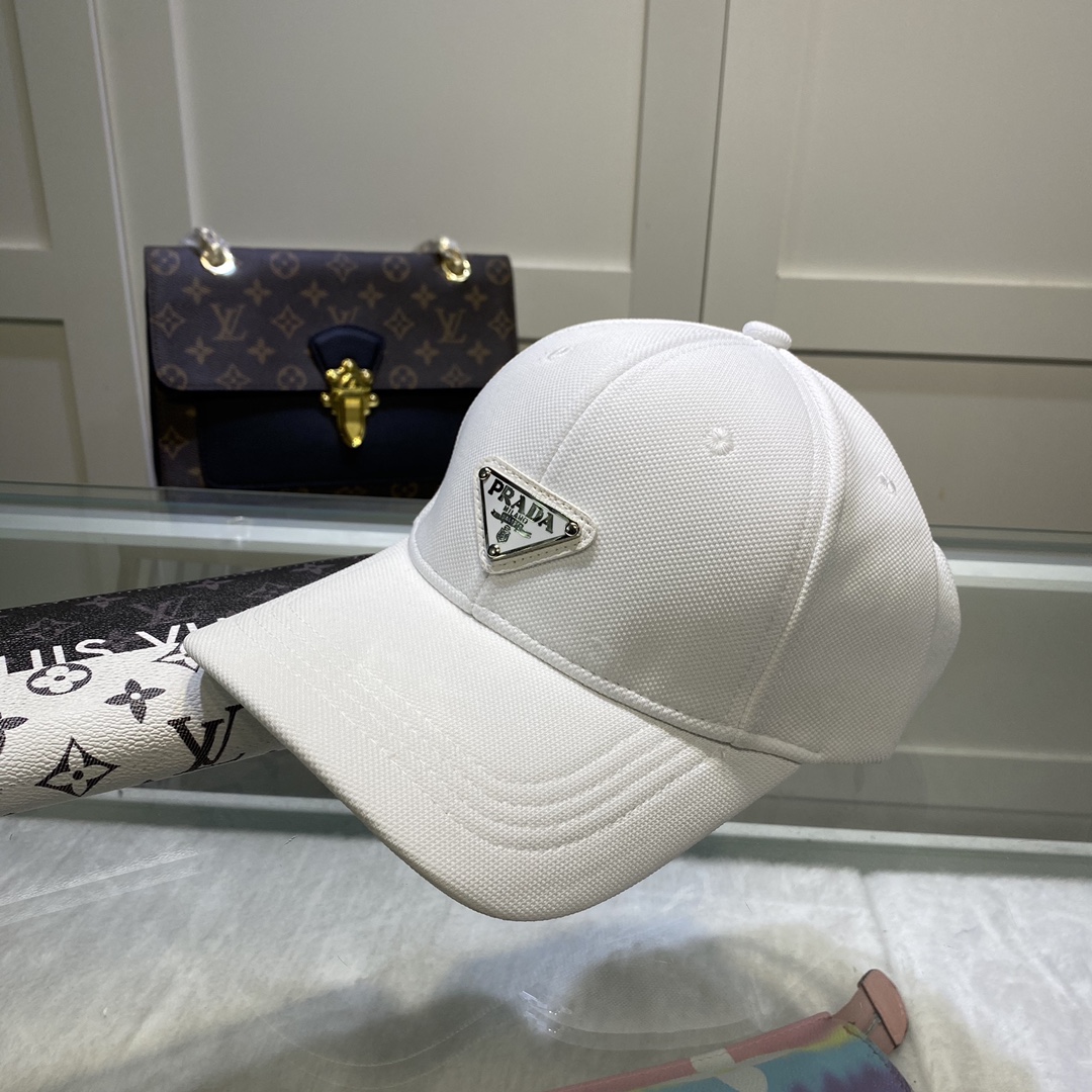 Prada Drill Baseball Cap White Prada Cap - Soul Replicas