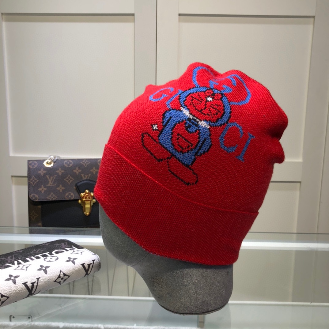 Gucci Beanie Cashmere In Red - Soul Replicas